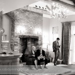 Wedding guests in the reception area at Bartley Lodge